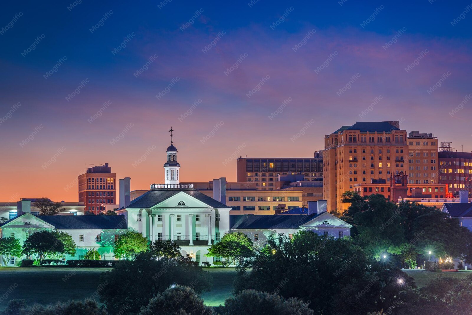 Richmond, Virginia skyline at twilight