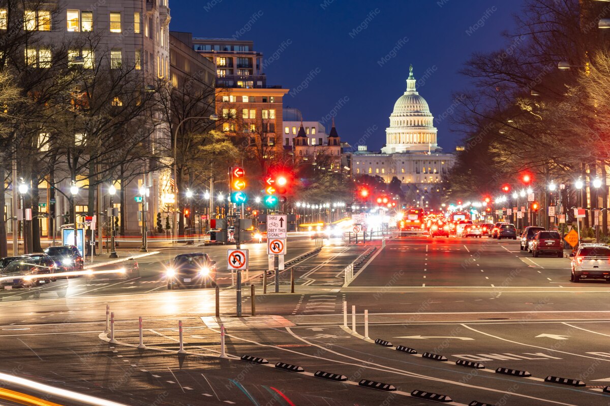 US Capitol building at sunset in Washington, DC