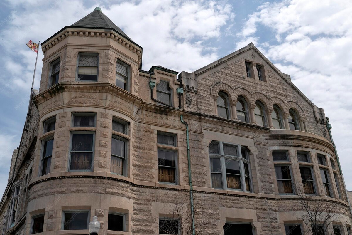 Historic brick rowhouses in downtown Baltimore