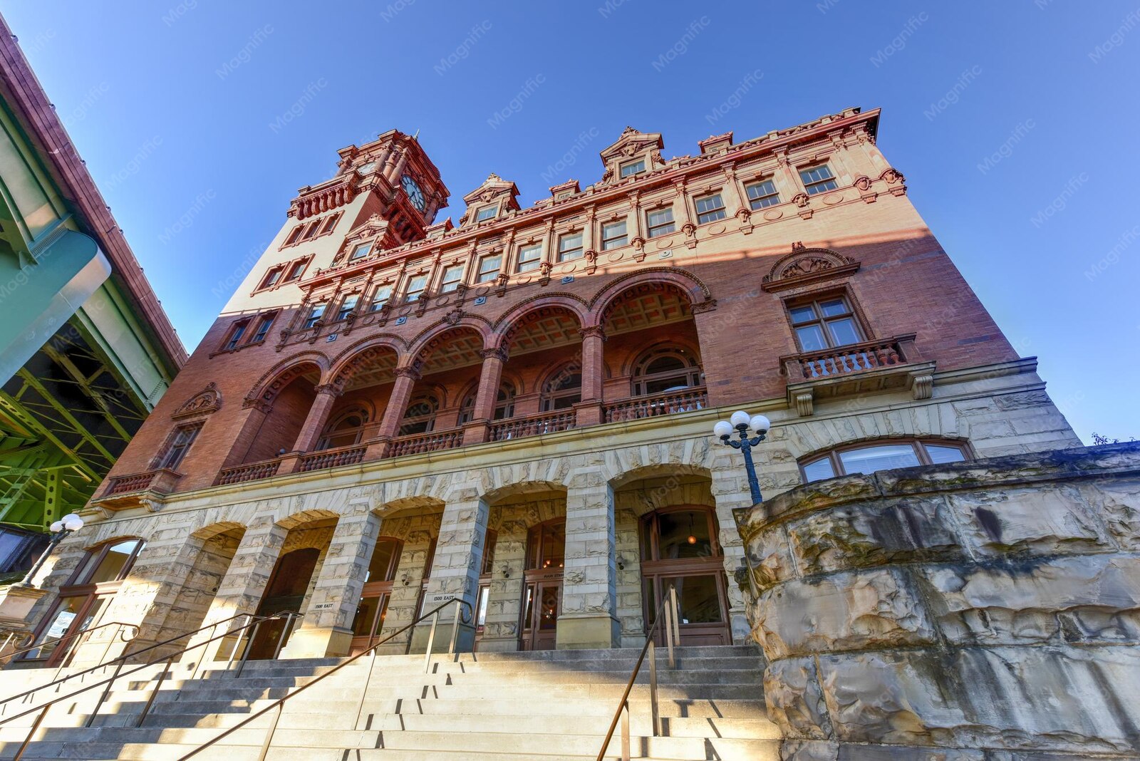 Historic Main Street Station clock tower in Richmond, Virginia