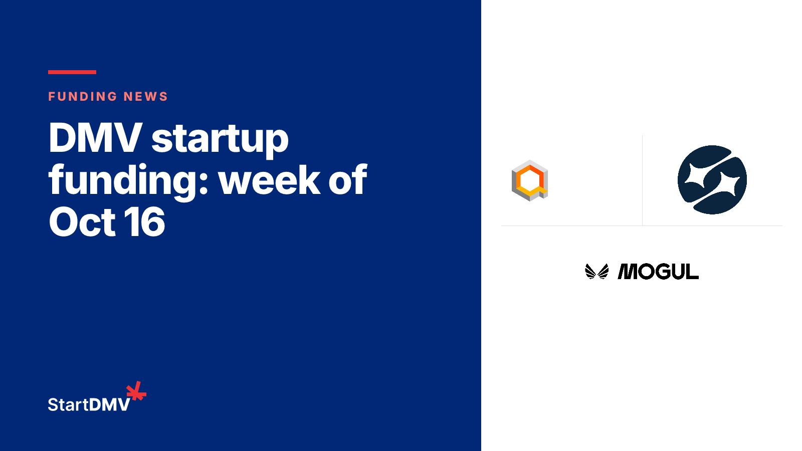 DMV startup funding: week of Oct 16 with the IonQ, Sunbound and Mogul logos